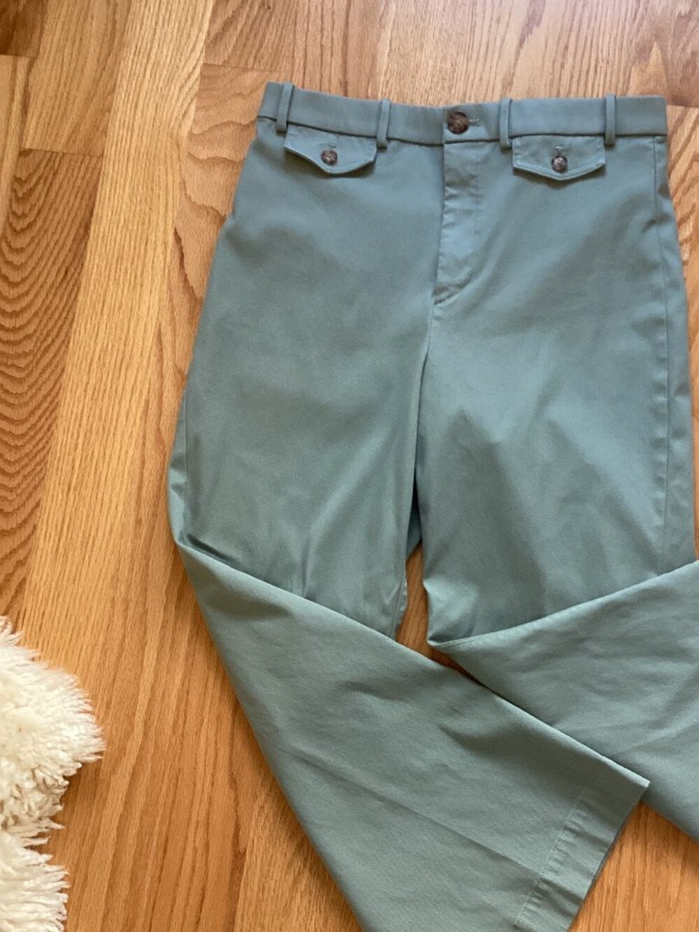 SPANX cropped easy flare pants in sage brush